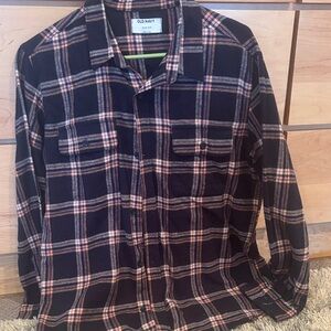 Old Navy boys Navy and Orange Plaid Shirt XXL Plus
